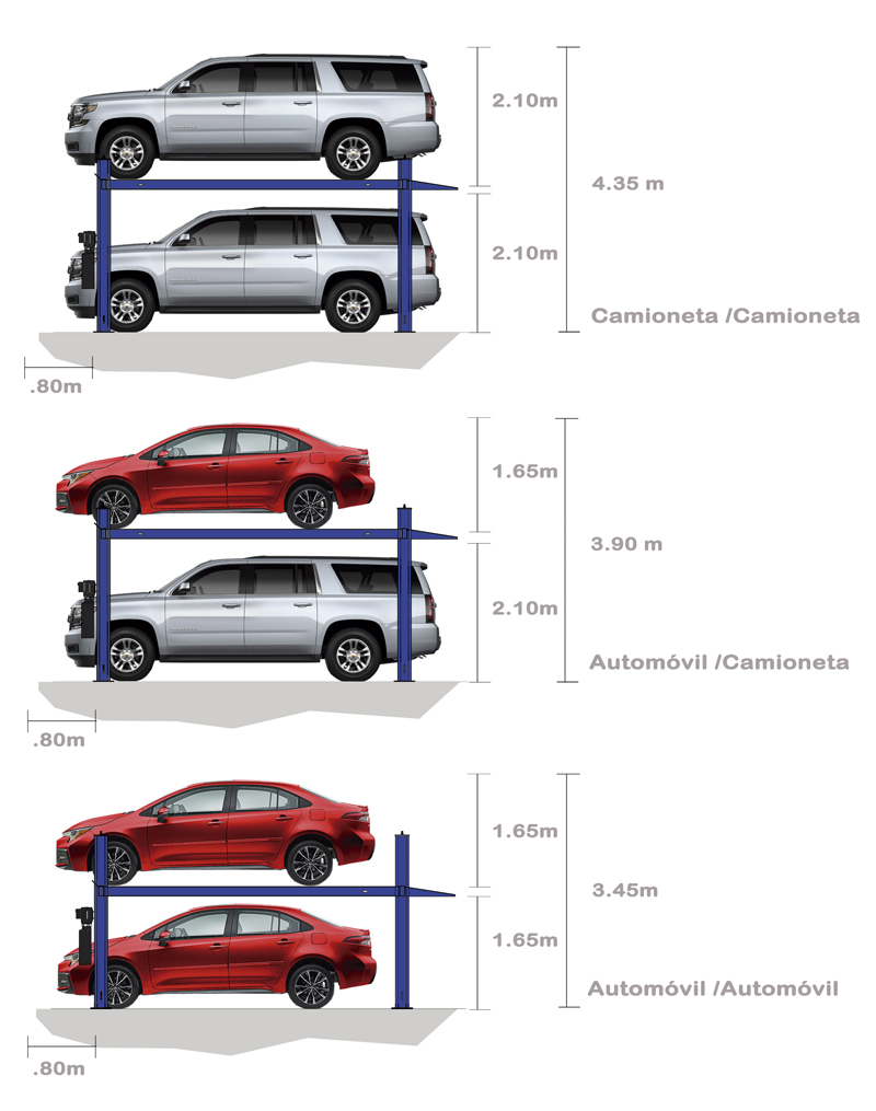 elevador doble para camionetas